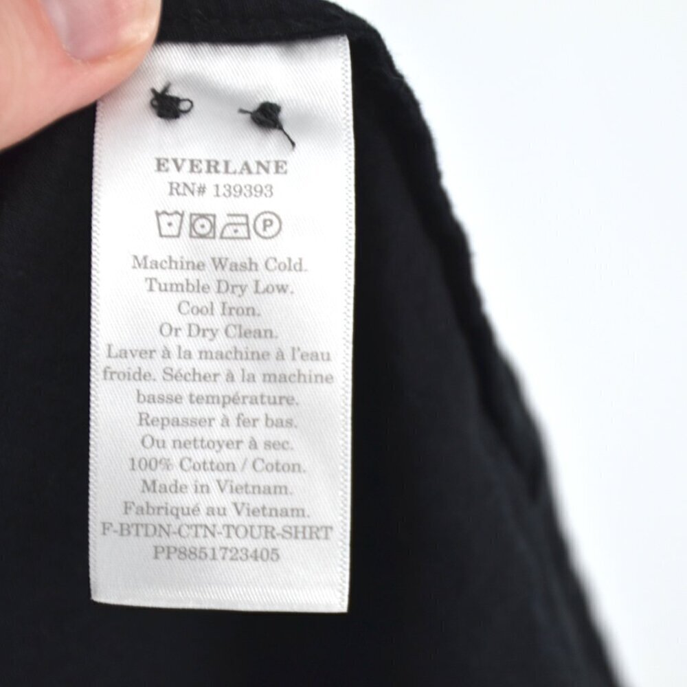 Everlane The Cotton Tourist Shirt Button Down Kimono Sleeve Hi Lo Hem Black S - Picture 5 of 5